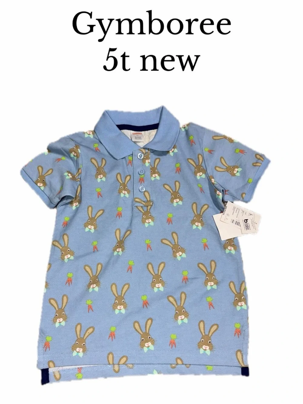 Gymboree 5t new Easter bunny shirt polo